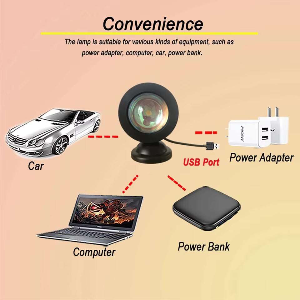 Sunset Projection Lamp – Aesthetic Room Light