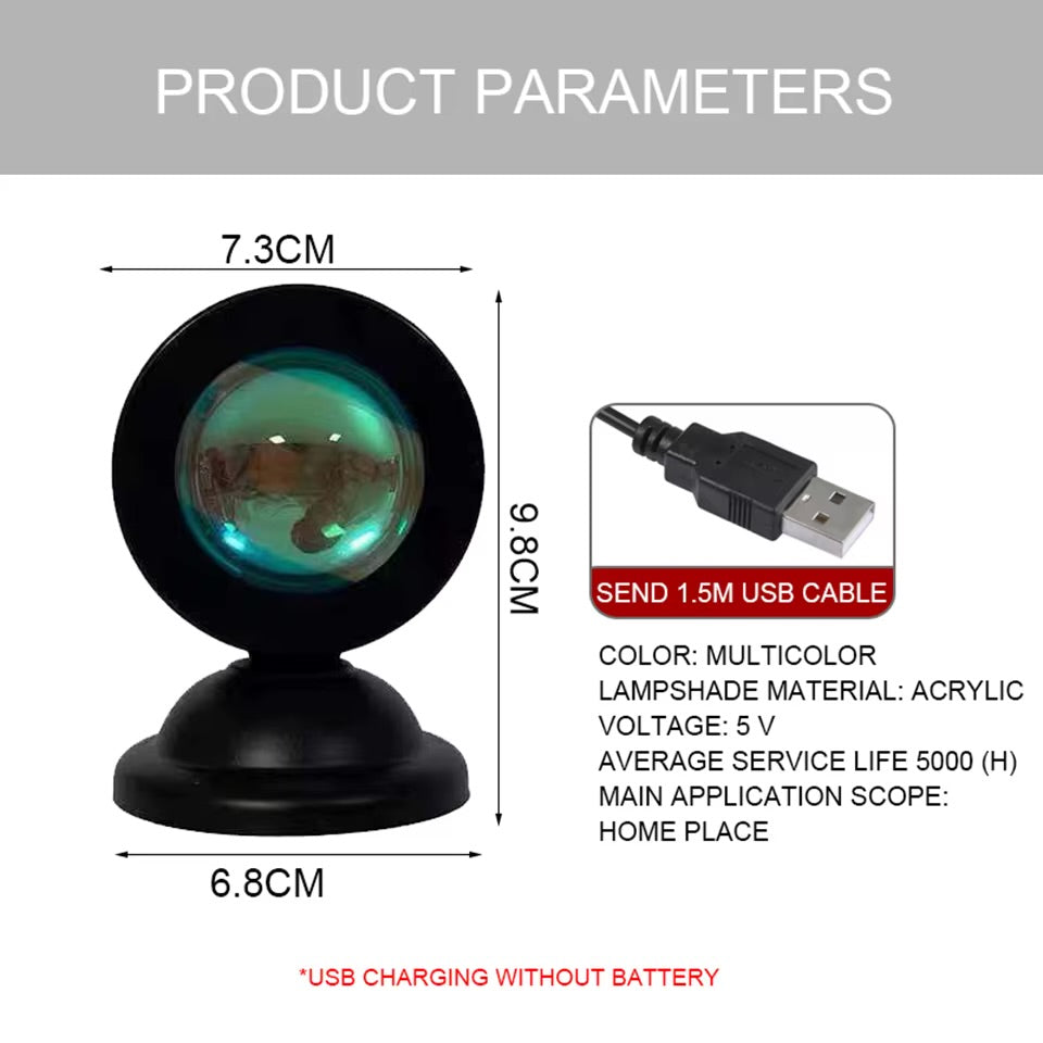 Sunset Projection Lamp – Aesthetic Room Light